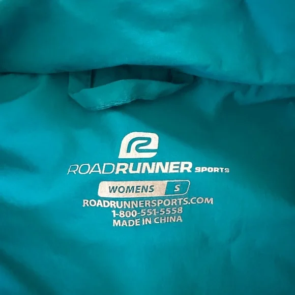 Women's Teal and Light Blue Running Jacket - Picture 3 of 4